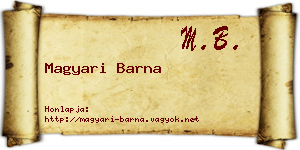 Magyari Barna névjegykártya