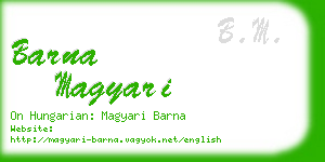 barna magyari business card